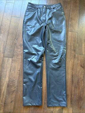 Vintage Navy Faux Leather high waisted Pants size medium